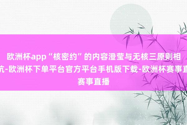 欧洲杯app“核密约”的内容澄莹与无核三原则相反抗-欧洲杯下单平台官方平台手机版下载-欧洲杯赛事直播