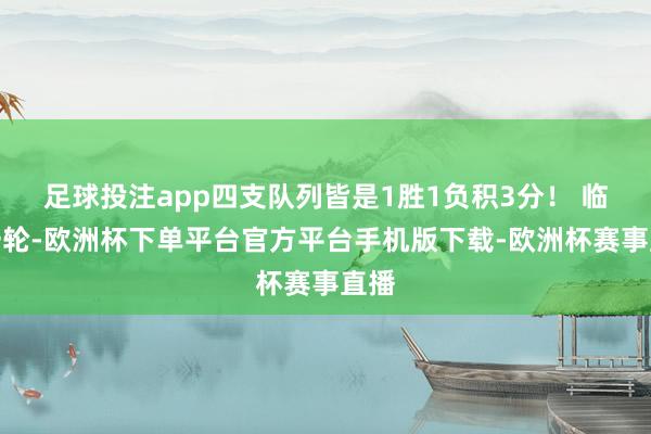 足球投注app四支队列皆是1胜1负积3分！ 临了一轮-欧洲杯下单平台官方平台手机版下载-欧洲杯赛事直播