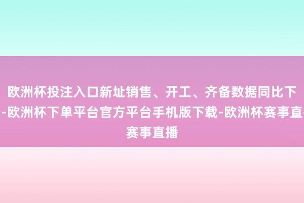 欧洲杯投注入口新址销售、开工、齐备数据同比下降-欧洲杯下单平台官方平台手机版下载-欧洲杯赛事直播