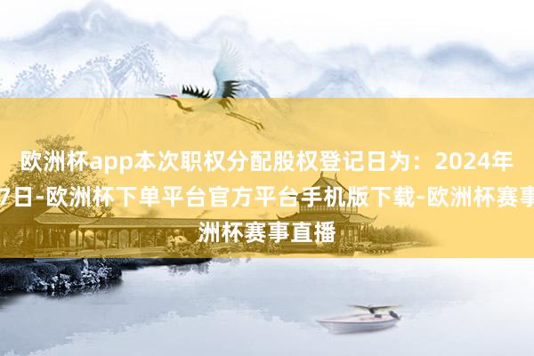 欧洲杯app本次职权分配股权登记日为：2024年6月17日-欧洲杯下单平台官方平台手机版下载-欧洲杯赛事直播