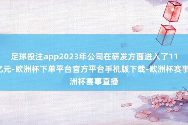 足球投注app2023年公司在研发方面进入了113.2亿元-欧洲杯下单平台官方平台手机版下载-欧洲杯赛事直播