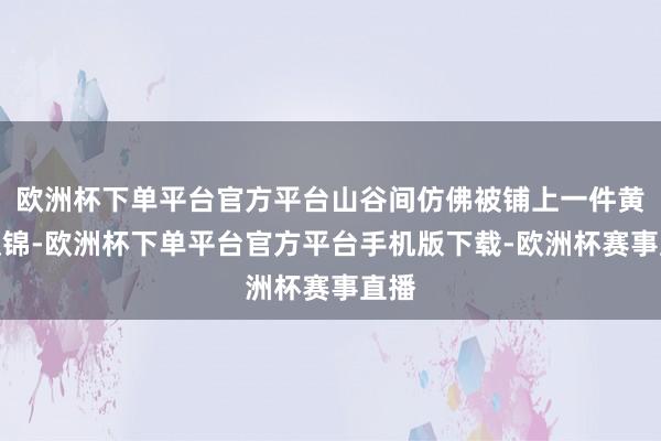 欧洲杯下单平台官方平台山谷间仿佛被铺上一件黄色织锦-欧洲杯下单平台官方平台手机版下载-欧洲杯赛事直播