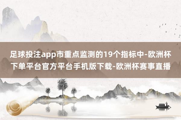 足球投注app市重点监测的19个指标中-欧洲杯下单平台官方平台手机版下载-欧洲杯赛事直播