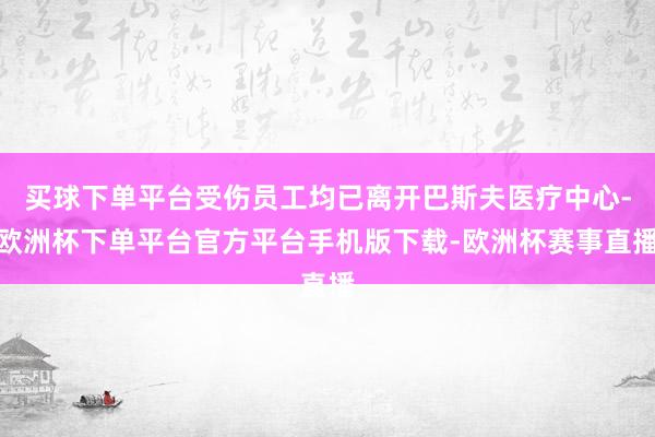 买球下单平台受伤员工均已离开巴斯夫医疗中心-欧洲杯下单平台官方平台手机版下载-欧洲杯赛事直播