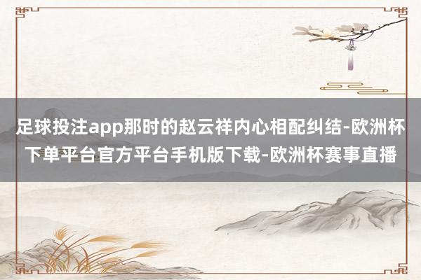 足球投注app那时的赵云祥内心相配纠结-欧洲杯下单平台官方平台手机版下载-欧洲杯赛事直播